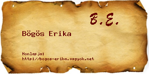 Bögös Erika névjegykártya